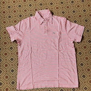 Vineyard Vines Red and White Polo Shirt